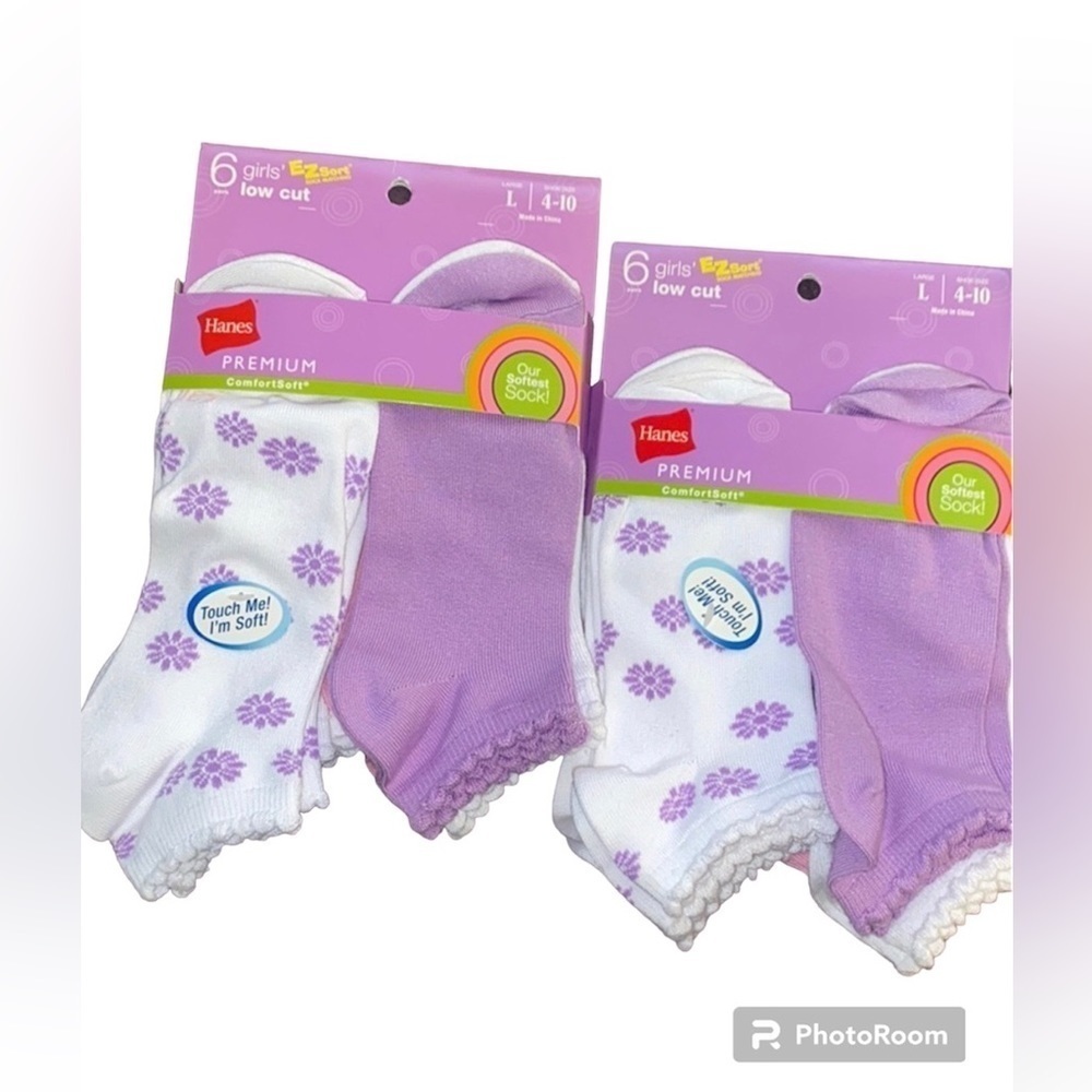 HANES 12 PAIRS GIRLS‎ SOCKS SIZE LARGE NEW WITH TAG